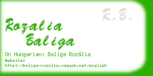 rozalia baliga business card